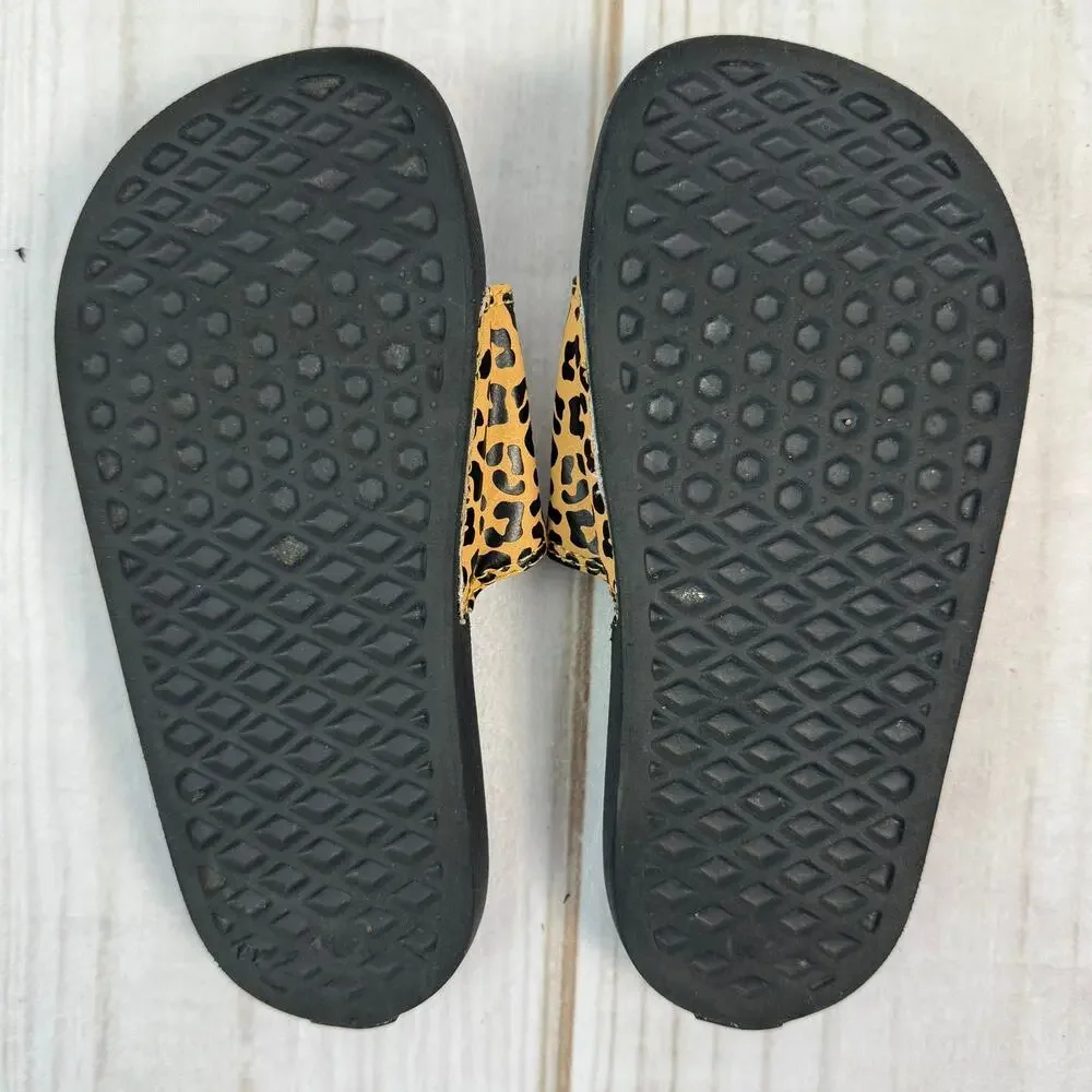 Vans Kids Range Slides Leopard Print‎ Black Sandals 1Y